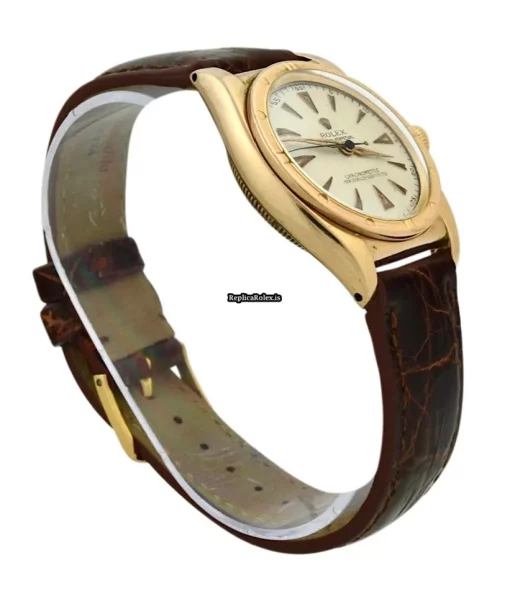 Wholesale Replica Rolex Bubble Back 3372 Caliber 630 Automatic Movement 32mm Rose Gold Case Mens/unisex Watch - Image 2