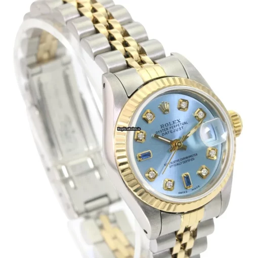 Luxury Fake Rolex Lady-datejust 69173 Caliber 2135 Automatic Movement 26mm Gold/steel Case Womens Watch - Image 4