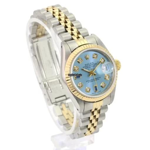 Luxury Fake Rolex Lady-datejust 69173 Caliber 2135 Automatic Movement 26mm Gold/steel Case Womens Watch - Image 7