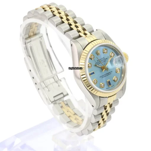 Luxury Fake Rolex Lady-datejust 69173 Caliber 2135 Automatic Movement 26mm Gold/steel Case Womens Watch - Image 8
