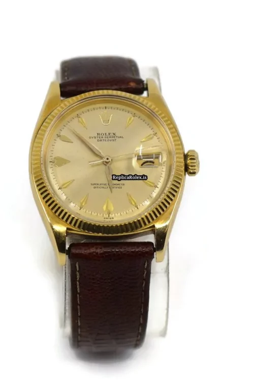 Fantastic Fake Rolex Datejust 6605 Caliber 1065 Automatic Movement 35mm Yellow Gold Case Mens/unisex Watch
