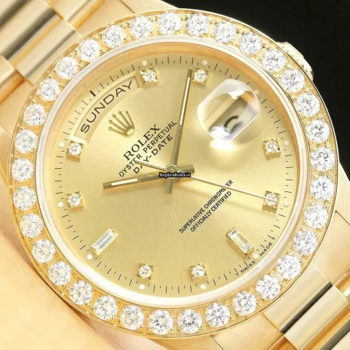 Beautiful Fake Rolex Day-date 36 18238 Caliber 3155 Automatic Movement 36mm Yellow Gold Case Mens/unisex Watch