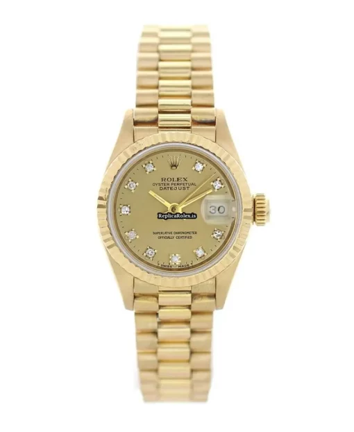 High Quality Replica Rolex Lady-datejust 69178 Caliber 2235 Automatic Movement 26mm Yellow Gold Case Womens Watch