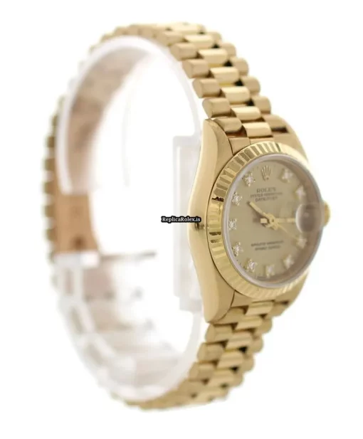 High Quality Replica Rolex Lady-datejust 69178 Caliber 2235 Automatic Movement 26mm Yellow Gold Case Womens Watch - Image 3