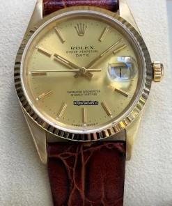 Exquisite Replica Rolex Oyster Perpetual Date 15037 Caliber 3035 Automatic Movement 34mm Yellow Gold Case Mens/unisex Watch