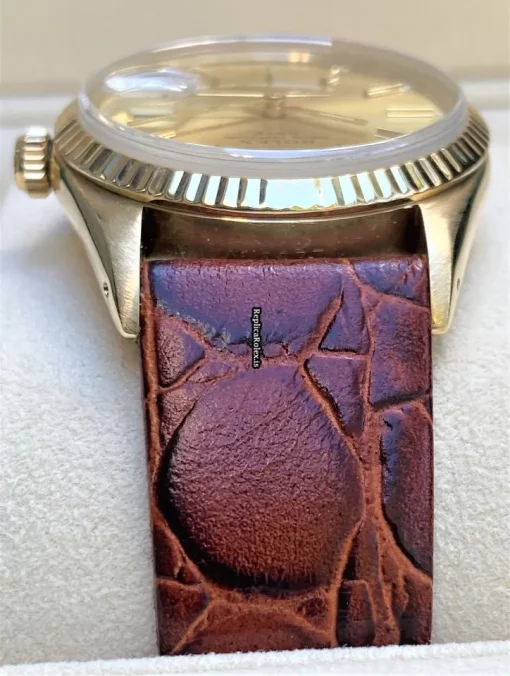 Exquisite Replica Rolex Oyster Perpetual Date 15037 Caliber 3035 Automatic Movement 34mm Yellow Gold Case Mens/unisex Watch - Image 4
