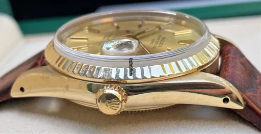 Exquisite Replica Rolex Oyster Perpetual Date 15037 Caliber 3035 Automatic Movement 34mm Yellow Gold Case Mens/unisex Watch - Image 7