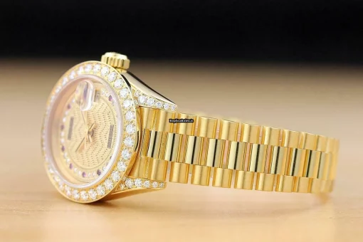 Best Replica Rolex Lady-datejust 69178 Caliber 2135 Automatic Movement 26mm Yellow Gold Case Womens Watch - Image 4