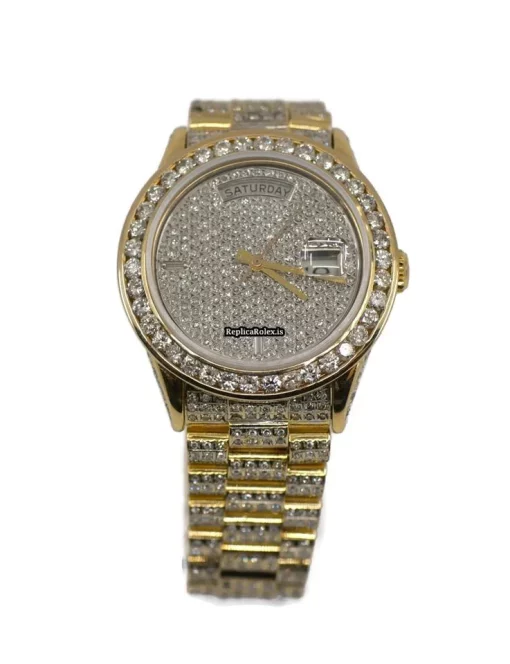 Marvellous Fake Rolex Day-date 36 1803 Caliber 1556 Automatic Movement 36mm Yellow Gold Case Mens/unisex Watch