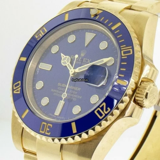 Defect Imitation Rolex Submariner Date 116618bl Automatic Movement 40mm Yellow Gold Case Mens/unisex Watch