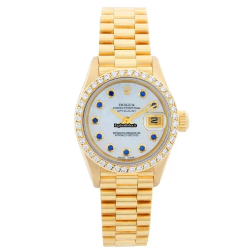 Luxury Fake Rolex Lady-datejust 79138 Automatic Movement 26mm Yellow Gold Case Womens Watch