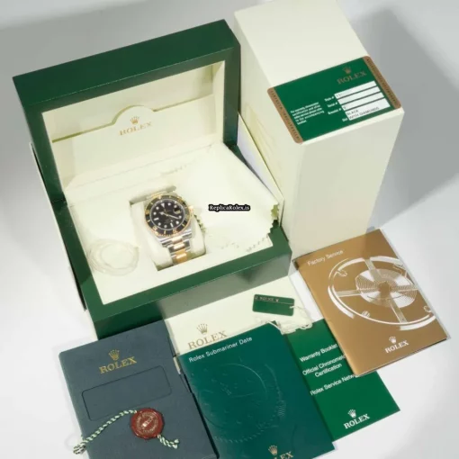 Mind-boggling Fake Rolex Submariner Date 116613n Gold/steel Case Watch - Image 6
