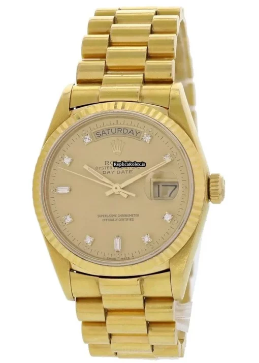 Superb Replica Rolex Day-date 36 18038 Automatic Movement 36mm Yellow Gold Case Mens/unisex Watch - Image 2