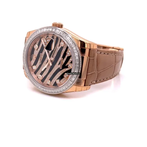 Good Fake Rolex Datejust 116185bbr Automatic Movement 36mm Rose Gold Case Womens Watch - Image 2