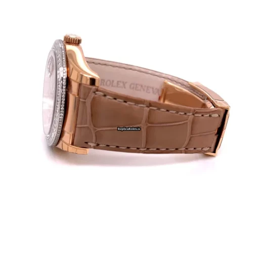 Good Fake Rolex Datejust 116185bbr Automatic Movement 36mm Rose Gold Case Womens Watch - Image 3