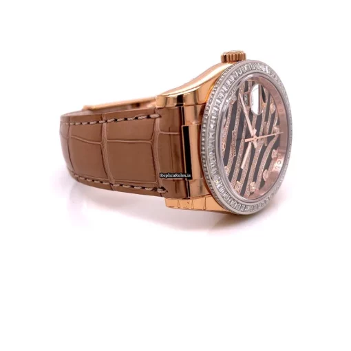 Good Fake Rolex Datejust 116185bbr Automatic Movement 36mm Rose Gold Case Womens Watch - Image 6