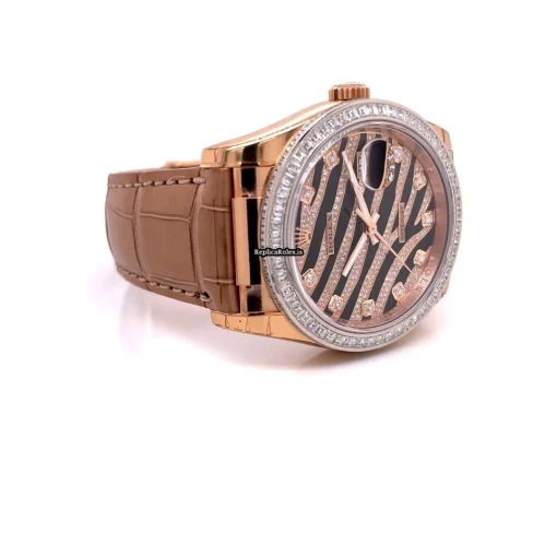 Good Fake Rolex Datejust 116185bbr Automatic Movement 36mm Rose Gold Case Womens Watch - Image 7