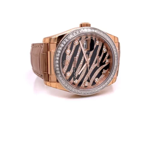 Good Fake Rolex Datejust 116185bbr Automatic Movement 36mm Rose Gold Case Womens Watch - Image 8