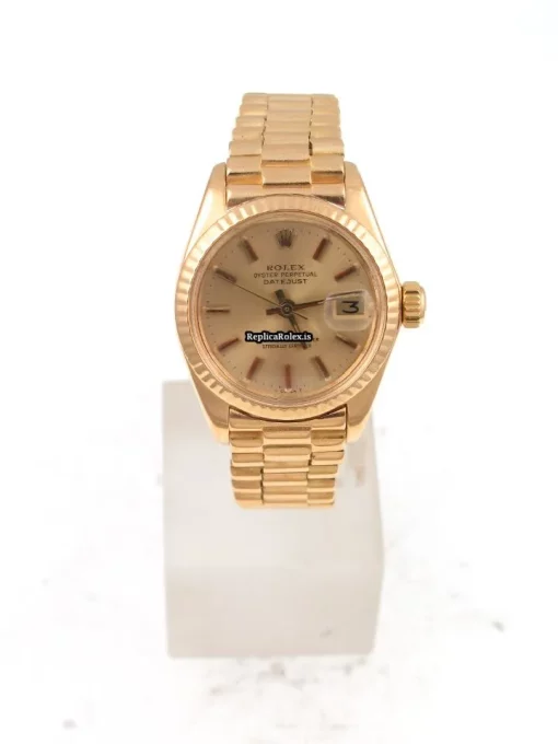 Top Replica Rolex Lady-datejust 6917 Caliber 2030 Automatic Movement 26mm Yellow Gold Case Womens Watch - Image 2