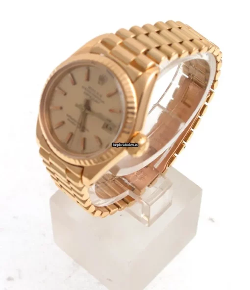 Top Replica Rolex Lady-datejust 6917 Caliber 2030 Automatic Movement 26mm Yellow Gold Case Womens Watch - Image 4