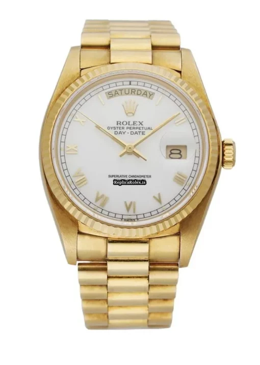 Mind-boggling Fake Rolex Day-date 36 18038 Caliber 3055 Automatic Movement 36mm Yellow Gold Case Mens/unisex Watch