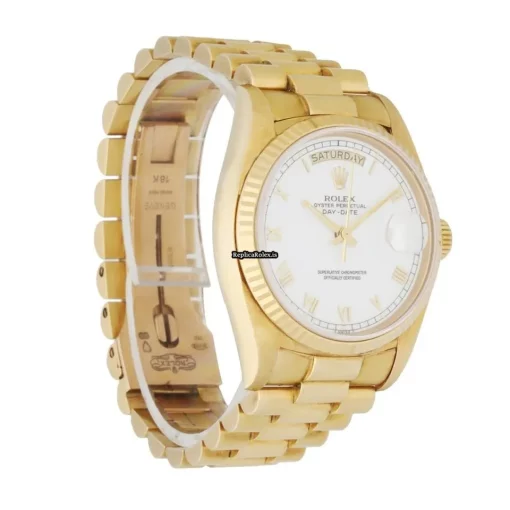 Mind-boggling Fake Rolex Day-date 36 18038 Caliber 3055 Automatic Movement 36mm Yellow Gold Case Mens/unisex Watch - Image 3