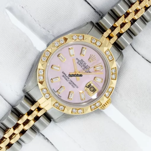 Good Replica Rolex Lady-datejust 69173 Caliber 2135 Automatic Movement 26mm Gold/steel Case Womens Watch - Image 2