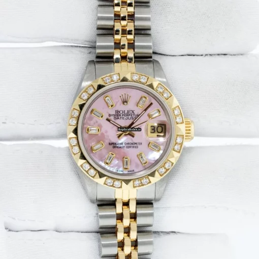 Good Replica Rolex Lady-datejust 69173 Caliber 2135 Automatic Movement 26mm Gold/steel Case Womens Watch - Image 3