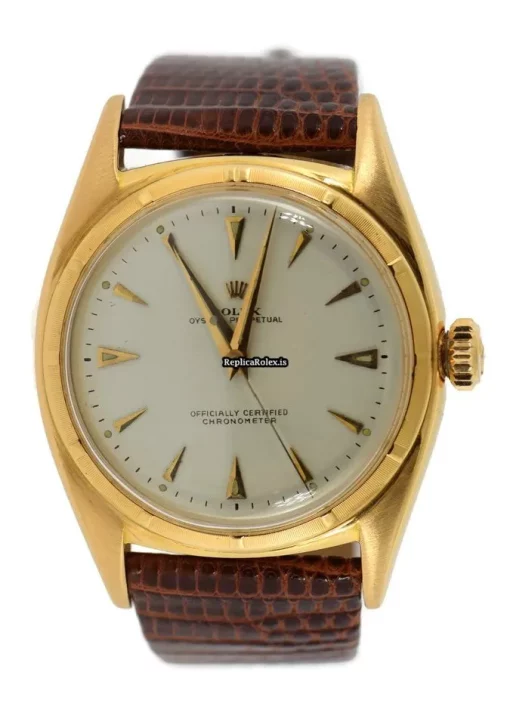 Pleasing Replicas Rolex Bubble Back 6029 Automatic Movement 36mm Rose Gold Case Mens/unisex Watch