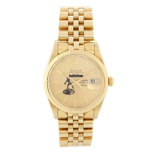 Superb Fake Rolex Oyster Perpetual Date 15037 Automatic Movement 34mm Yellow Gold Case Mens/unisex Watch