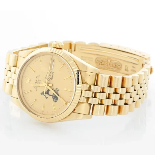 Superb Fake Rolex Oyster Perpetual Date 15037 Automatic Movement 34mm Yellow Gold Case Mens/unisex Watch - Image 2