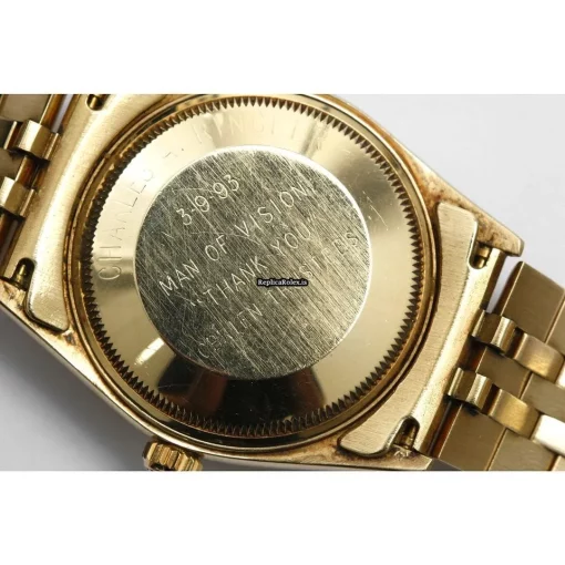 Superb Fake Rolex Oyster Perpetual Date 15037 Automatic Movement 34mm Yellow Gold Case Mens/unisex Watch - Image 5
