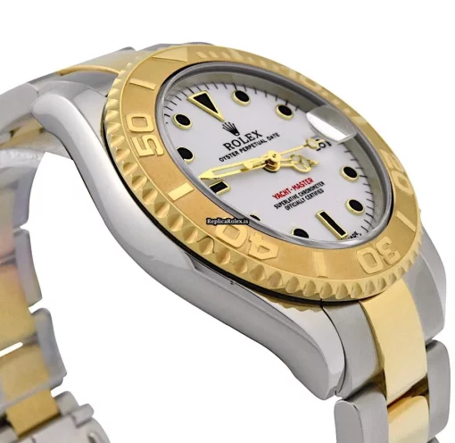 Neat Replica Rolex Yacht-master 168623 Caliber 2235 Automatic Movement 35mm Gold/steel Case Mens/unisex Watch - Image 2