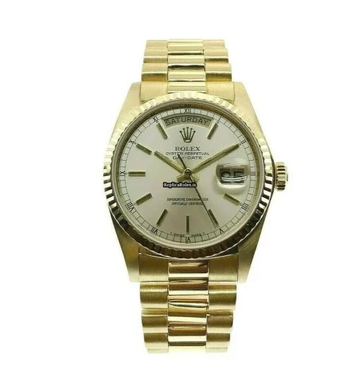 Popular Fake Rolex Day-date 36 18038 Caliber 3055 Automatic Movement 36mm Yellow Gold Case Mens/unisex Watch
