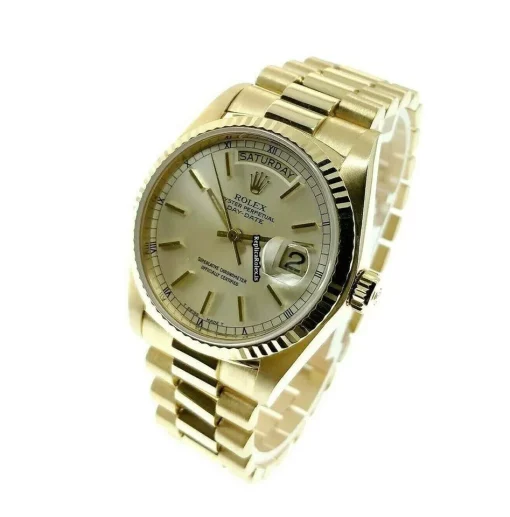 Popular Fake Rolex Day-date 36 18038 Caliber 3055 Automatic Movement 36mm Yellow Gold Case Mens/unisex Watch - Image 4