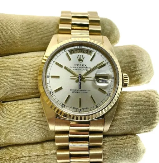Popular Fake Rolex Day-date 36 18038 Caliber 3055 Automatic Movement 36mm Yellow Gold Case Mens/unisex Watch - Image 7
