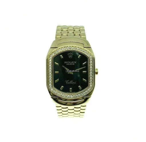 Neat Replica Rolex Cellini 6633 Quartz Movement Yellow Gold Case Mens/unisex Watch - Image 2