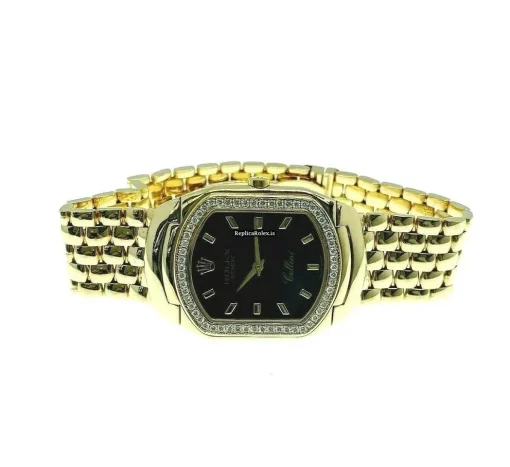 Neat Replica Rolex Cellini 6633 Quartz Movement Yellow Gold Case Mens/unisex Watch - Image 7