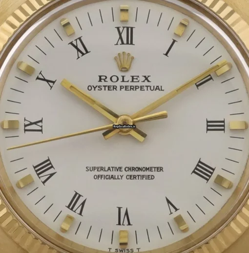 Superb Replica Rolex Oyster Perpetual 1005 Caliber 1570 Automatic Movement 34mm Yellow Gold Case Mens/unisex Watch - Image 2