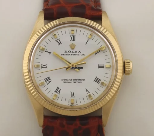 Superb Replica Rolex Oyster Perpetual 1005 Caliber 1570 Automatic Movement 34mm Yellow Gold Case Mens/unisex Watch - Image 3