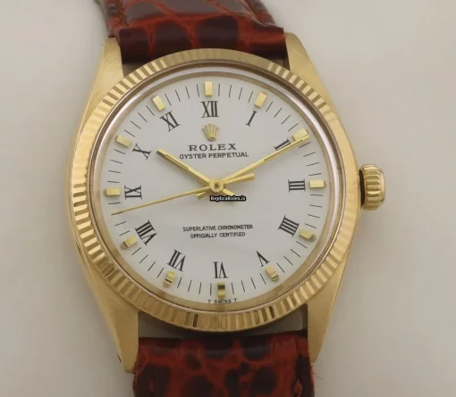 Superb Replica Rolex Oyster Perpetual 1005 Caliber 1570 Automatic Movement 34mm Yellow Gold Case Mens/unisex Watch - Image 4