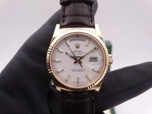 Incredible Fake Rolex Day-date 36 118138 Caliber 3155 Automatic Movement 36mm Yellow Gold Case Mens/unisex Watch - Image 2