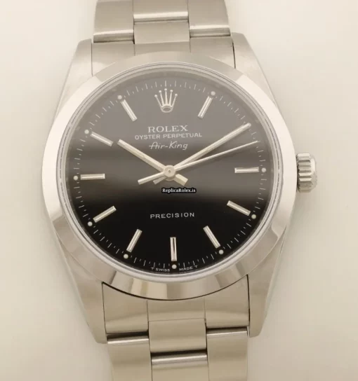 Fantastic Replica Rolex Air King Precision 14000 Caliber 3000 Automatic Movement 34mm Steel Case Mens/unisex Watch - Image 3