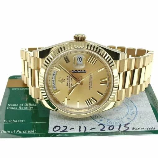 Design Replicas Rolex Day-date 40 228238 Caliber 3255 Automatic Movement 40mm Yellow Gold Case Mens/unisex Watch - Image 5
