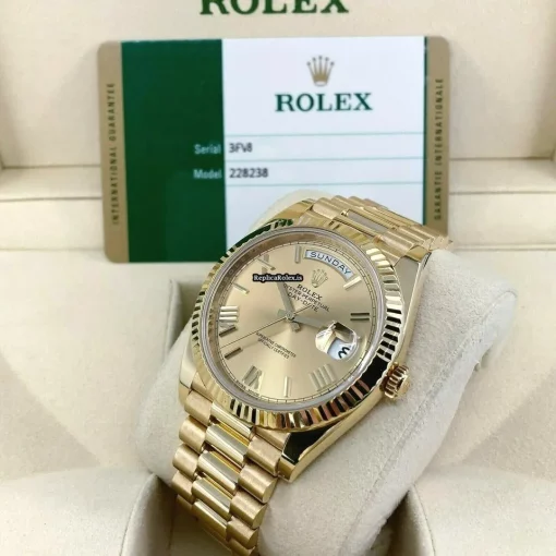 Design Replicas Rolex Day-date 40 228238 Caliber 3255 Automatic Movement 40mm Yellow Gold Case Mens/unisex Watch - Image 6