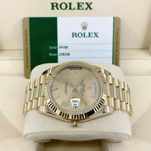 Design Replicas Rolex Day-date 40 228238 Caliber 3255 Automatic Movement 40mm Yellow Gold Case Mens/unisex Watch - Image 7