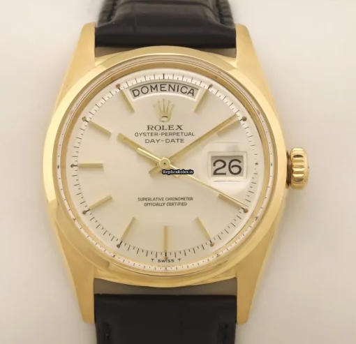 Well Made Replica Rolex Day-date 6612 Caliber 1055 Automatic Movement 36mm Yellow Gold Case Mens/unisex Watch - Image 3