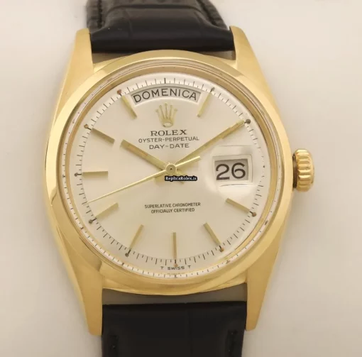 Well Made Replica Rolex Day-date 6612 Caliber 1055 Automatic Movement 36mm Yellow Gold Case Mens/unisex Watch - Image 4