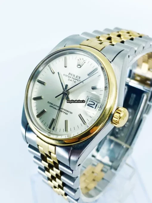 Inexpensive Replica Rolex Oyster Perpetual Date 1500 Caliber 1575 Automatic Movement 34mm Gold/steel Case Mens/unisex Watch