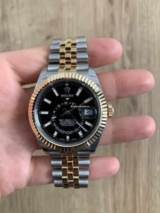 Amazing Replica Rolex Sky-dweller 326933 Caliber 9001 Automatic Movement 42mm Gold/steel Case Mens/unisex Watch - Image 10